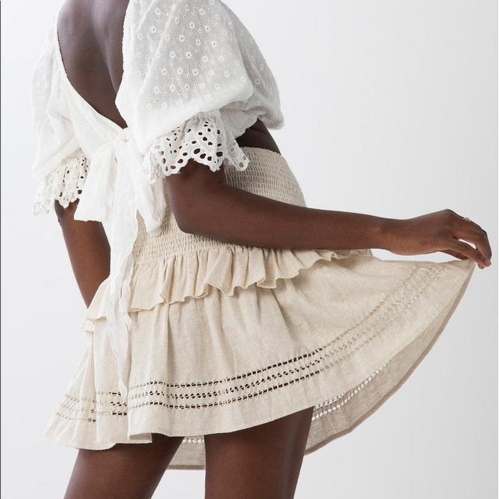 🌸SPELL🌸 Lola Ruched waist mini skirt L